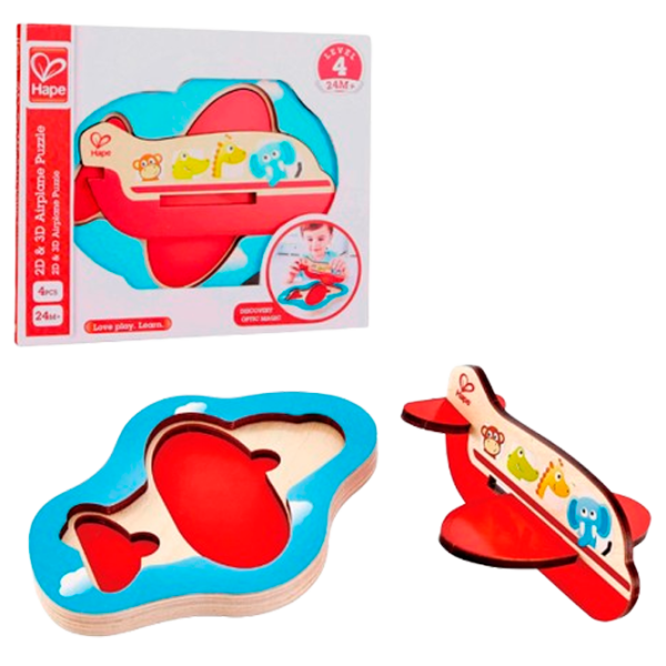 Puzzle Hape Самолет 2+/ Количество деталей: 3 photo 1