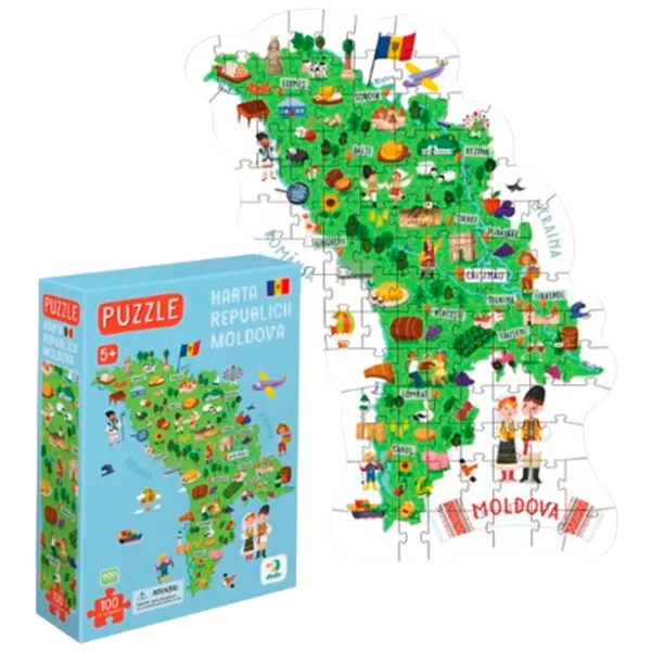 Puzzle DoDo Карта Молдовы 1+/ Количество деталей: 100 photo 1 Puzzle DoDo Карта Молдовы 1+/ Количество деталей: 100 photo 1