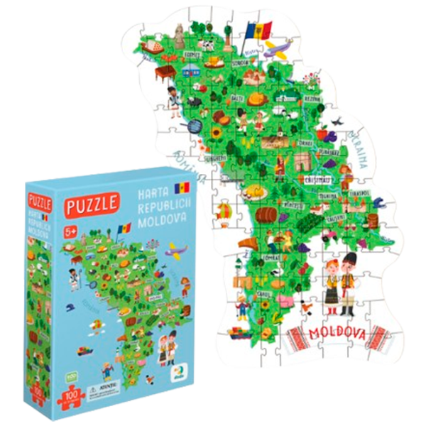 Puzzle DoDo Карта Молдовы 1+/ Количество деталей: 100 photo 1 Puzzle DoDo Карта Молдовы 1+/ Количество деталей: 100 photo 1