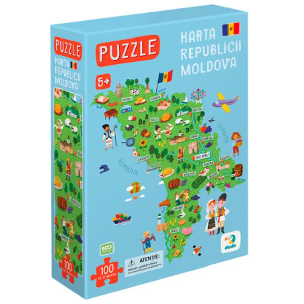 Puzzle DoDo Карта Молдовы 1+/ Количество деталей: 100 photo 3 Puzzle DoDo Карта Молдовы 1+/ Количество деталей: 100 photo 3