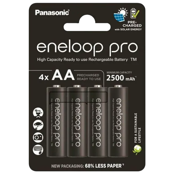 Acumulator Panasonic Eneloop PRO  1.2 V / 4 buc. photo 1