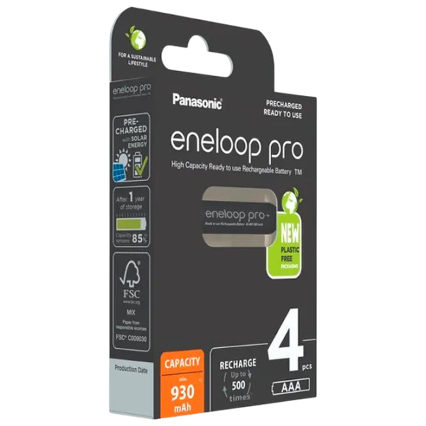 Acumulator Panasonic Eneloop PRO  1.2 V / 4 buc. photo 1