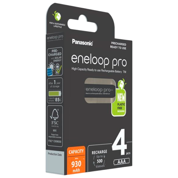 Acumulator Panasonic Eneloop PRO  1.2 V / 4 buc. photo 1