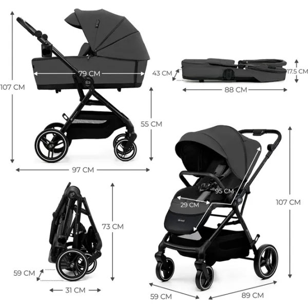 Cărucior pentru copil KinderKraft YOXI 2in1 KSYOXI00GRY2000/ Gray photo 8 Cărucior pentru copil KinderKraft YOXI 2in1 KSYOXI00GRY2000/ Gray photo 8