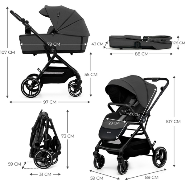 Cărucior pentru copil KinderKraft YOXI 2in1 KSYOXI00GRY2000/ Gray photo 8 Cărucior pentru copil KinderKraft YOXI 2in1 KSYOXI00GRY2000/ Gray photo 8