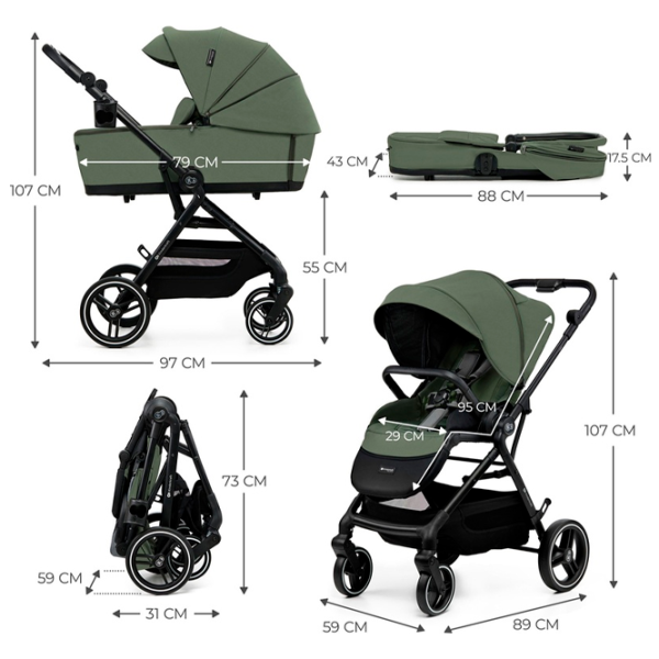 Cărucior pentru copil KinderKraft YOXI 2in1 KSYOXI00GRE2000/ Green photo 6 Cărucior pentru copil KinderKraft YOXI 2in1 KSYOXI00GRE2000/ Green photo 6