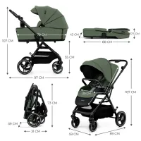 Детская коляска KinderKraft YOXI 2in1 KSYOXI00GRE2000/ Зеленый photo 6