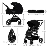 Детская коляска KinderKraft YOXI 2in1 KSYOXI00BLK2000/ Черный photo 7