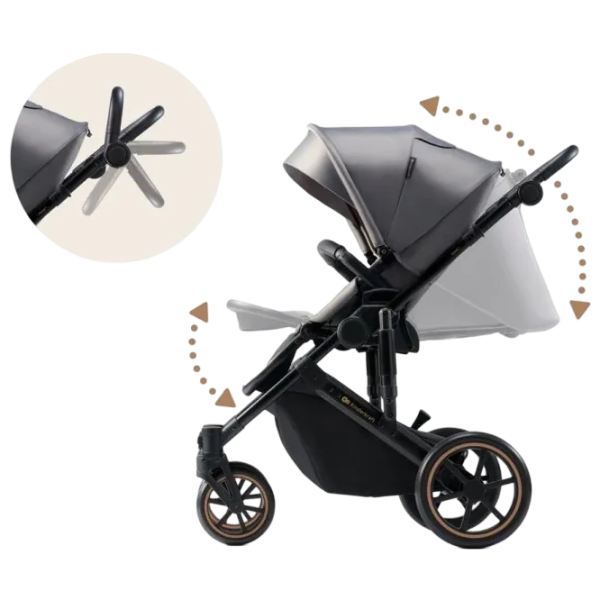 Cărucior pentru copil KinderKraft Prime 2 Mink Pro 3in1 5902533923939/ Gray photo 3