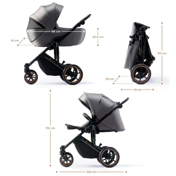 Cărucior pentru copil KinderKraft Prime 2 Mink Pro 3in1 5902533923939/ Gray photo 6