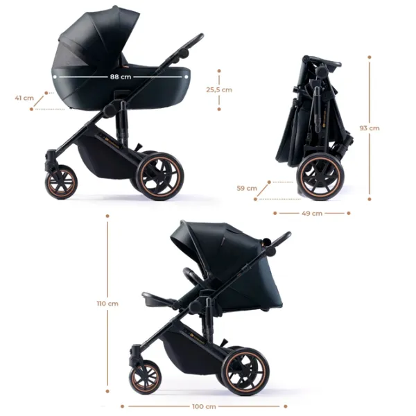 Cărucior pentru copil KinderKraft Prime 2 2 in 1 5902533922895/ Black photo 7