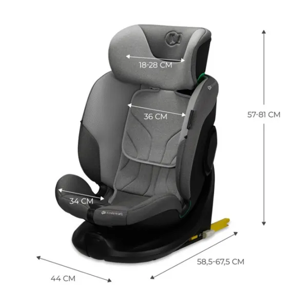 Scaun auto KinderKraft I-FIX  0 luni - 12 ani / 36 kg / Gray photo 8