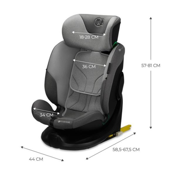 Scaun auto KinderKraft I-FIX  0 luni - 12 ani / 36 kg / Gray photo 8