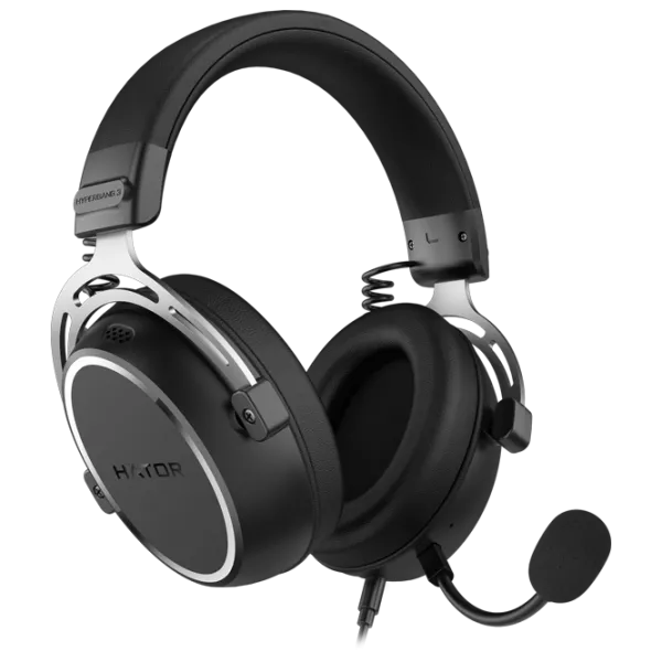 Căști Hator Hypergang 3 Silver Black Cu fir/ Gaming photo 1 Căști Hator Hypergang 3 Silver Black Cu fir/ Gaming photo 1