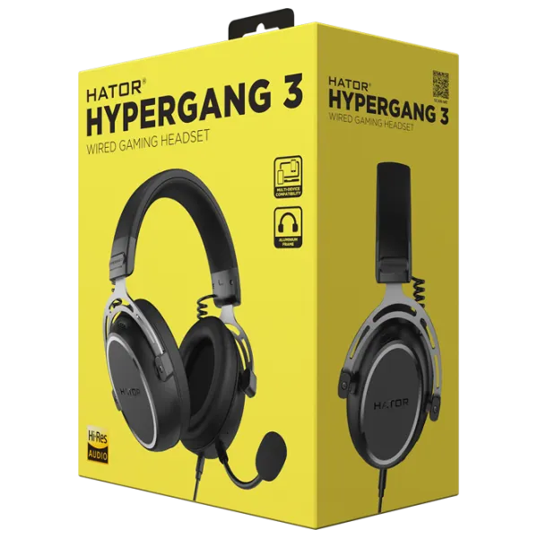Căști Hator Hypergang 3 Silver Black Cu fir/ Gaming photo 6 Căști Hator Hypergang 3 Silver Black Cu fir/ Gaming photo 6