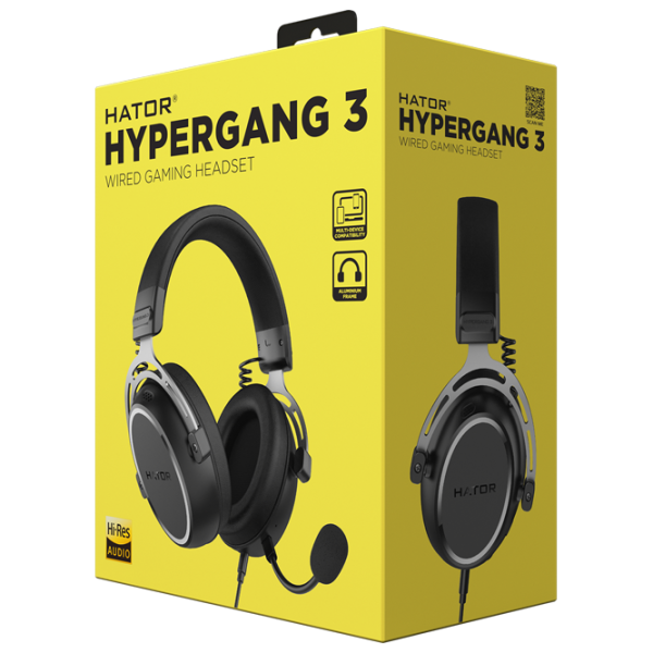 Căști Hator Hypergang 3 Silver Black Cu fir/ Gaming photo 6 Căști Hator Hypergang 3 Silver Black Cu fir/ Gaming photo 6