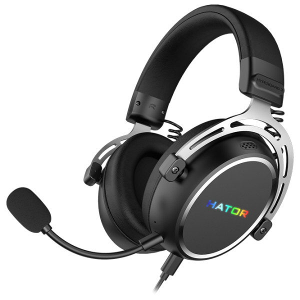 Căști Hator Hypergang 3 USB Silver Black Cu fir/ Gaming photo 2 Căști Hator Hypergang 3 USB Silver Black Cu fir/ Gaming photo 2