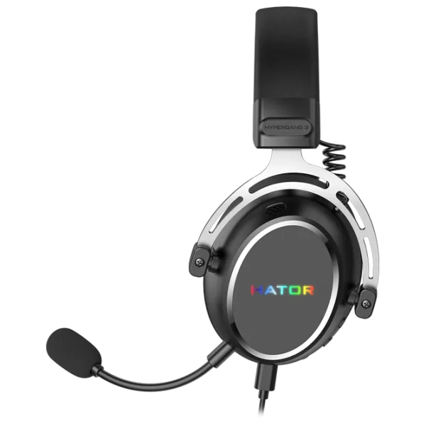 Căști Hator Hypergang 3 USB Silver Black Cu fir/ Gaming photo 3 Căști Hator Hypergang 3 USB Silver Black Cu fir/ Gaming photo 3