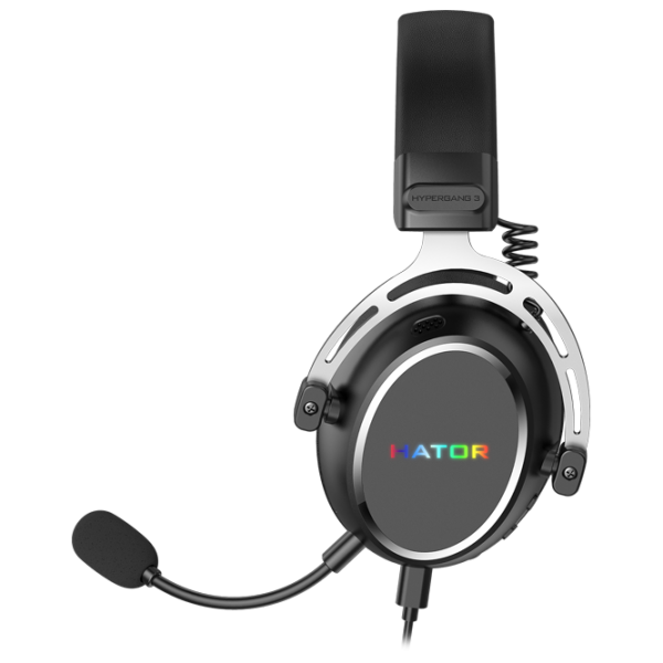 Căști Hator Hypergang 3 USB Silver Black Cu fir/ Gaming photo 3 Căști Hator Hypergang 3 USB Silver Black Cu fir/ Gaming photo 3