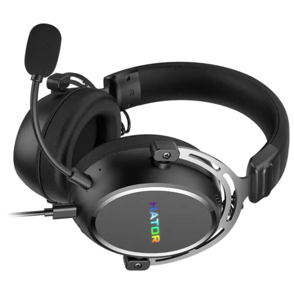 Căști Hator Hypergang 3 USB Silver Black Cu fir/ Gaming photo 5 Căști Hator Hypergang 3 USB Silver Black Cu fir/ Gaming photo 5