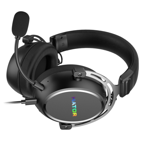 Căști Hator Hypergang 3 USB Silver Black Cu fir/ Gaming photo 5 Căști Hator Hypergang 3 USB Silver Black Cu fir/ Gaming photo 5