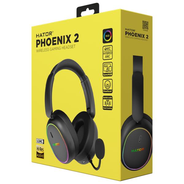 Наушники Hator Phoenix 2 Серебристый Черный Беспроводные/ Игровой photo 6 Наушники Hator Phoenix 2 Серебристый Черный Беспроводные/ Игровой photo 6