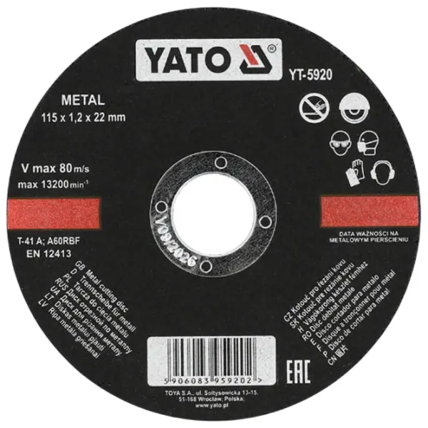 Круг отрезной Yato YT5920  photo 1