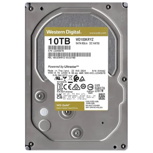 HDD Western Digital Gold Enterprise 10 TB WD103KRYZ / Yellow photo 3