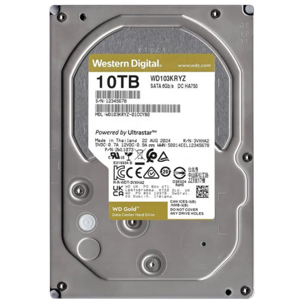 HDD Western Digital Gold Enterprise 10 TB WD103KRYZ / Yellow photo 3