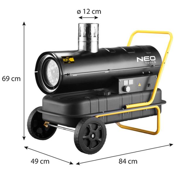 Aerotermă NEO Tools 90-086 2000 W / 200 m² / 630m³/oră photo 6