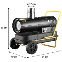 Aerotermă NEO Tools 90-086 2000 W / 200 m² / 630m³/oră photo 6