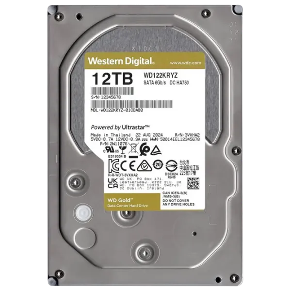 HDD Western Digital Gold Enterprise 12 ТБ WD122KRYZ / Желтый photo 3