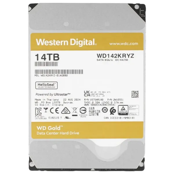 HDD Western Digital Gold Enterprise 14 ТБ WD142KRYZ / Желтый photo 3
