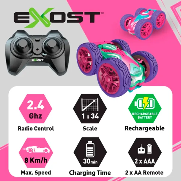Mașină Exost Silverlit Mini Flip Amazone 20291 8 km/h / 2.4 GHz / Blue Multicolor photo 6