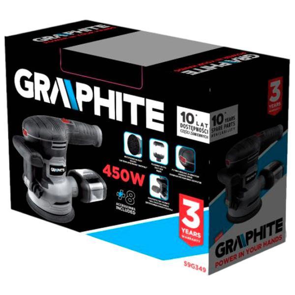 Șlefuitor Graphite 59G349 Cu excentric / 450 W / Black photo 8