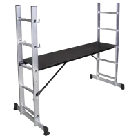 Scară mobilă cu platformă Bisonte STR0505 2x5 150 kg