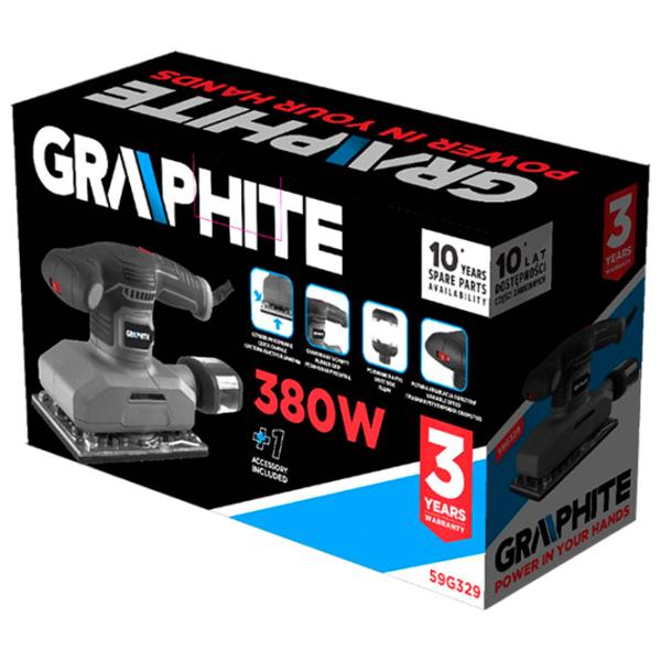 Șlefuitor Graphite 59G329 Orbital / 380 W / Gray photo 8 Șlefuitor Graphite 59G329 Orbital / 380 W / Gray photo 8