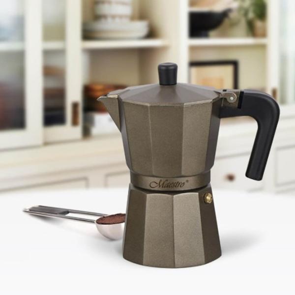 Гейзерная кофеварка Maestro Mr-1658-9 0.15л / Алюминий / Коричневый photo 5