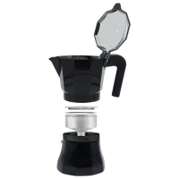 Гейзерная кофеварка Maestro Mr-1658-6 0.3л / Алюминий / Черный photo 2