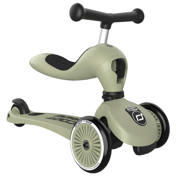 Детский трёхколёсный самокат Scoot and Ride Highway Kick 1 (96068) / Оливковый photo 1