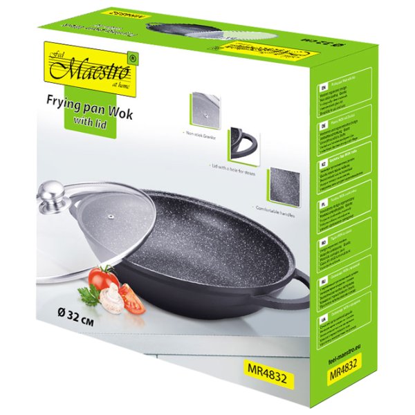 Tigaie Maestro MR-4832 Wok / 32 cm / Black photo 7