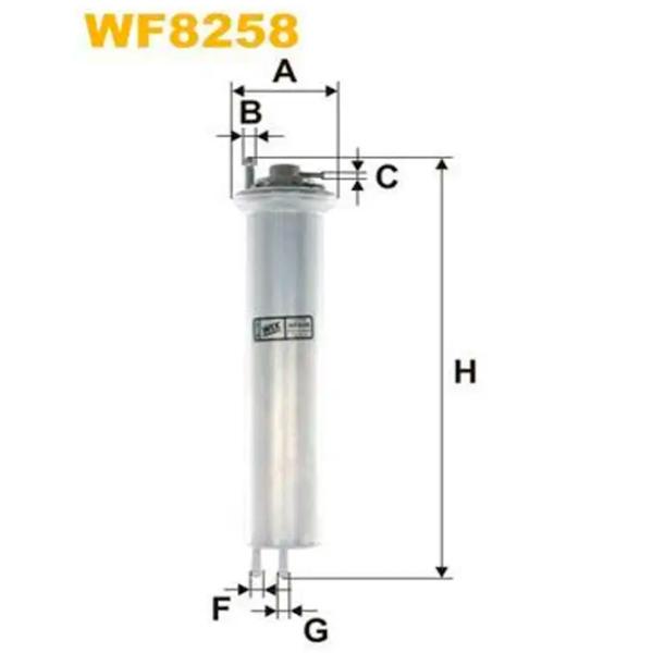 Filtru combustibil Wix Filters WF8258 76 mm photo 2 Filtru combustibil Wix Filters WF8258 76 mm photo 2