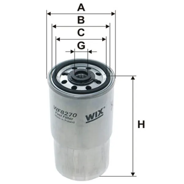 Filtru combustibil Wix Filters WF8270 85 mm photo 3 Filtru combustibil Wix Filters WF8270 85 mm photo 3
