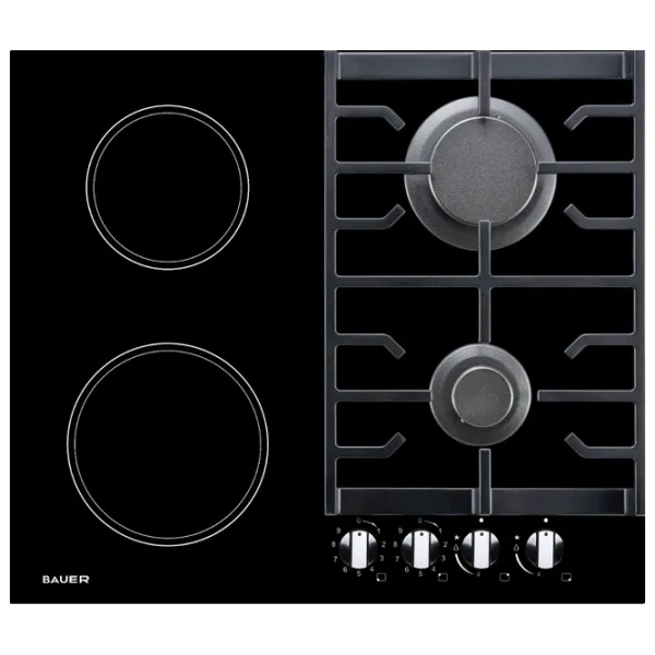 Plită încorporabilă combinată Bauer PRG 6042EG-CC7B Black photo 1