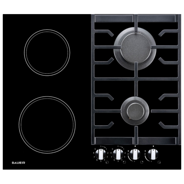 Plită încorporabilă combinată Bauer PRG 6042EG-CC7B Black photo 1