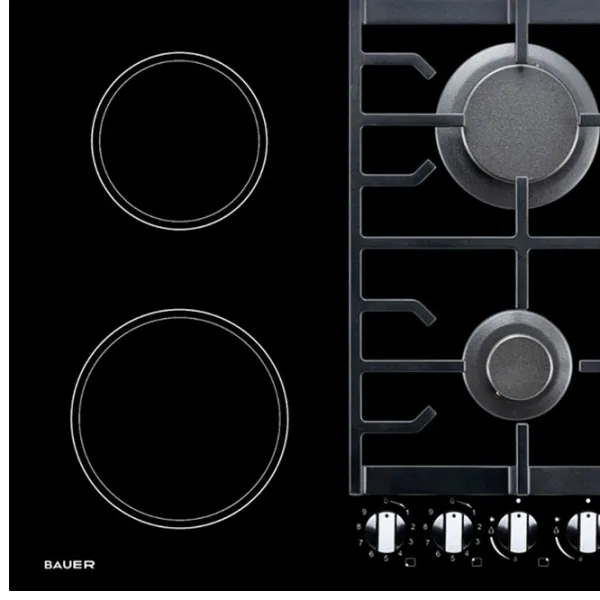 Plită încorporabilă combinată Bauer PRG 6042EG-CC7B Black photo 3