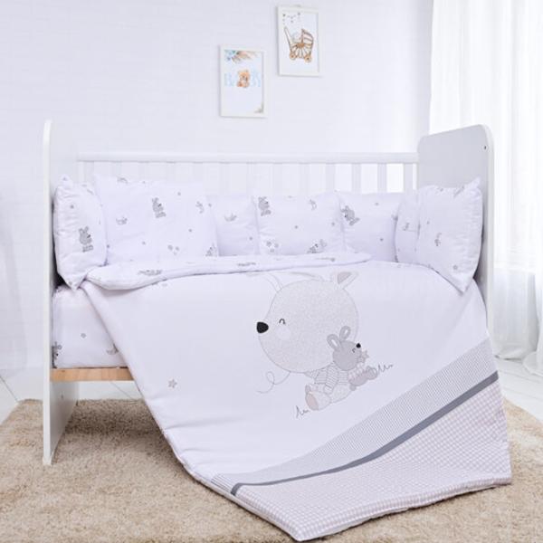 Детское постельное бельё Lorelli Lily Little Rabbits (20800146601) Хлопок/ Серый White photo 1 Детское постельное бельё Lorelli Lily Little Rabbits (20800146601) Хлопок/ Серый White photo 1