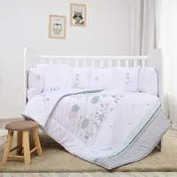 Lenjerie de pat pentru copii Lorelli Giraffe (20800086301) Bumbac/ Green White