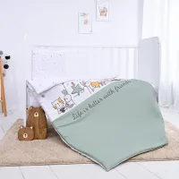 Детское постельное бельё Lorelli Happy Friends (10420016401) Хлопок/ Мятный White