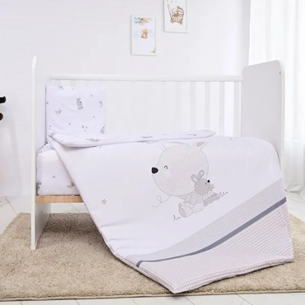 Детское постельное бельё Lorelli Cosy Little Rabbits (10420016601) Хлопок/ Серый White photo 1 Детское постельное бельё Lorelli Cosy Little Rabbits (10420016601) Хлопок/ Серый White photo 1